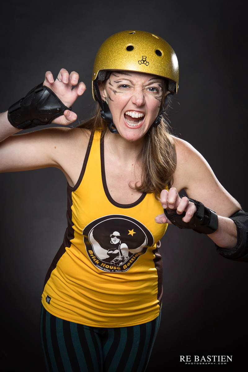 Roller Derby skater portraits by Re Bastien Photography